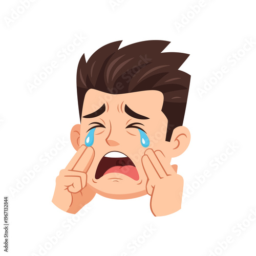 Man Crying Sad Face Emotion Expression Tears