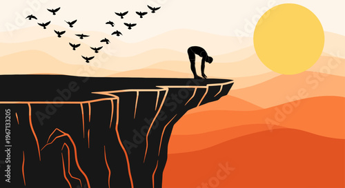 Silhouette yoga artwork