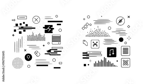 A set of vector graphic icons illustrating decision making and regret with a chosen path and an undo option