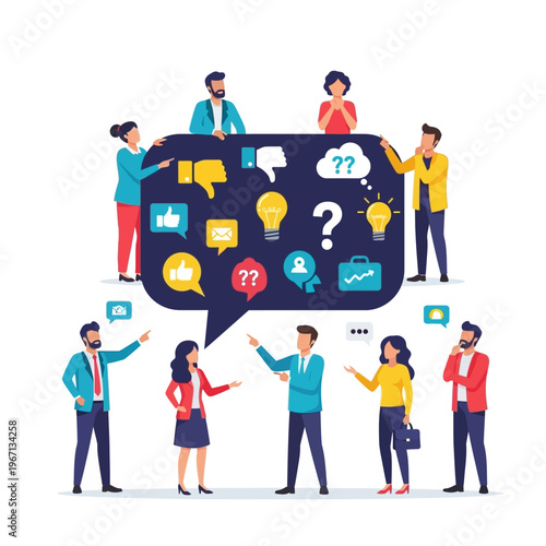 Teamwork Brainstorming Meeting Discussion Ideas Lightbulbs Questions Speech Bubble