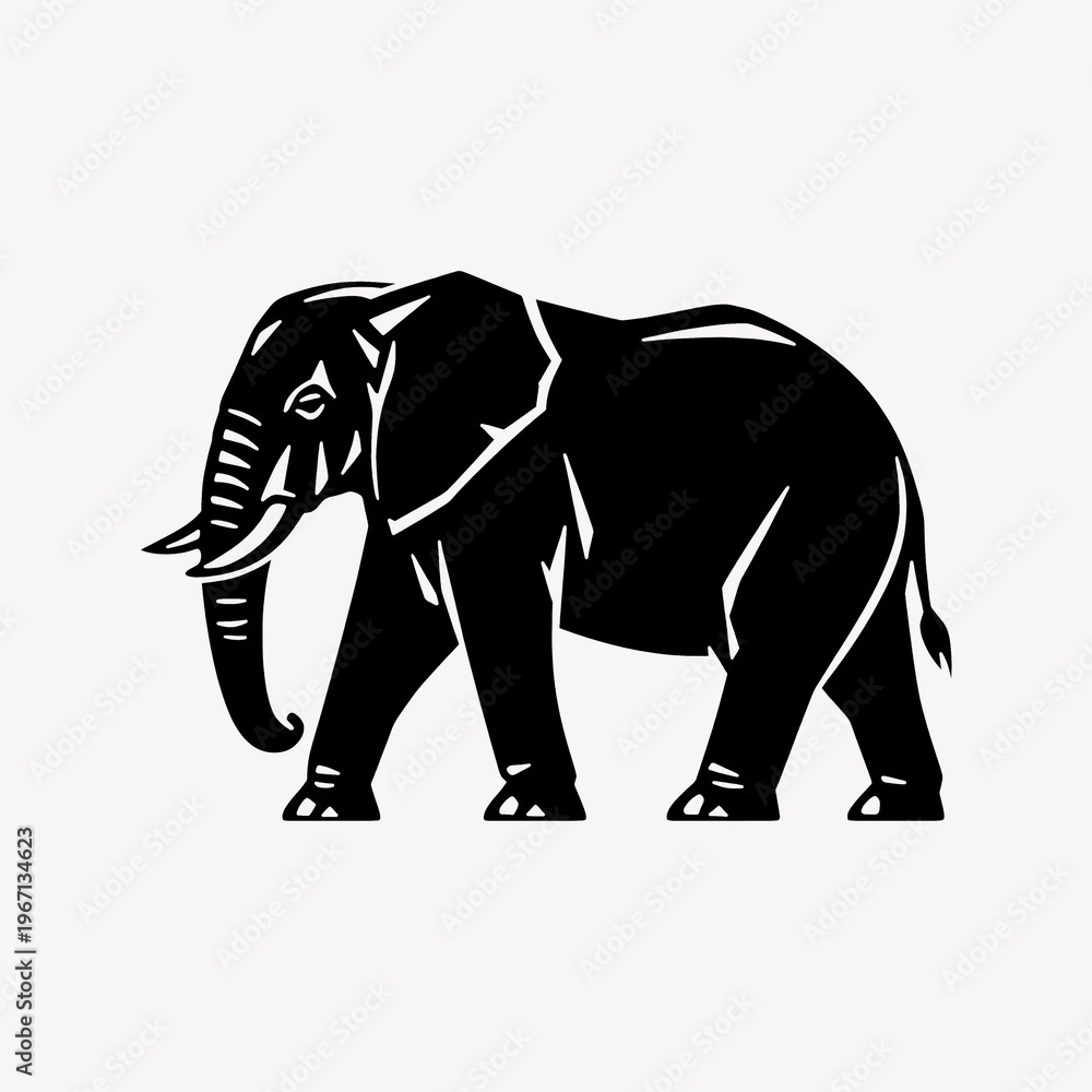 Fototapeta premium Stylized elephant silhouette illustration.