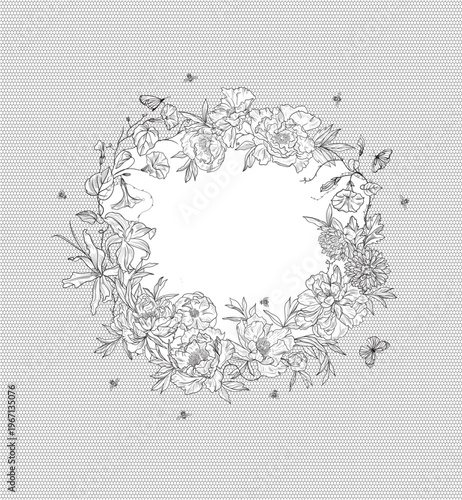 lace flowers frame decoration element	