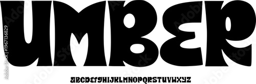 UMBER Bold Geometric Display Font Alphabet – Modern Chunky Font Type with Strong Block Letterforms, Clean Typography Meaning for Branding,  Startup Identity, and Contemporary Graphic Design Projects