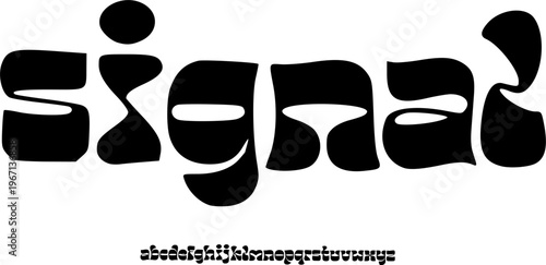 SIGNAL Retro Funky Display Font Alphabet – Bold Curvy Decorative Typeface with Groovy 70s Style for Music Posters, Vintage Branding, Logo Design, Packaging, and Creative Typography Projects