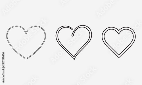 Minimal Double Line Heart Outline Love Icon