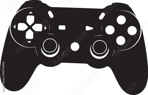 Black game controller silhouette gamepad gaming