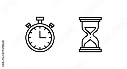 Session duration and time spent icons with counting down with time management with time tracking with time limit with time analysis with time unit