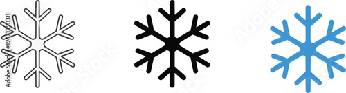 Snowflake icon. Winter and ice symbol. Cold, frost and season concept. Digital, crystal and decoration design representing snowflake, frozen and weather elements.