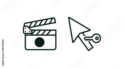 Chroma keying and keying tool icons with green screen