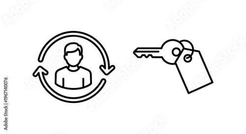 Account recovery and recovery code icons