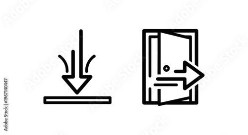 Bounce rate and quick exit website analytics icons with user experience with user interface