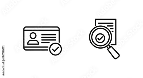 Identity verified and kyc document check icons