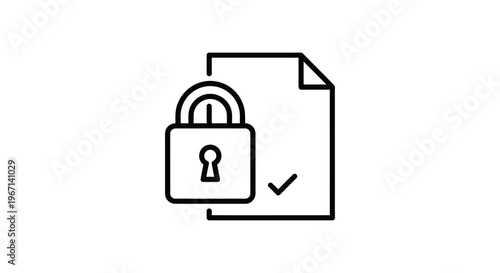 Payment protected and secure transaction line icons with e commerce