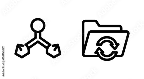 Version control and version release line icons
