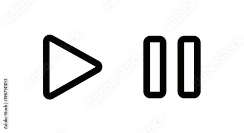 Play and pause media player icons