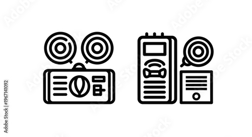 Radio transmitter and receiver icons