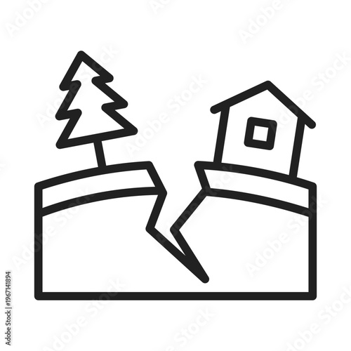 Fault line crack line icon