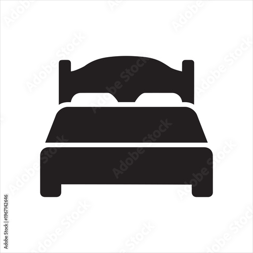  Bed icon on white background.