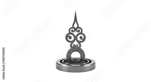 Ornate Metallic Symbol on a Base