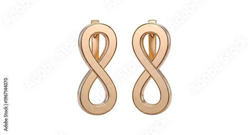 Pair of Golden Infinity Symbol Earrings