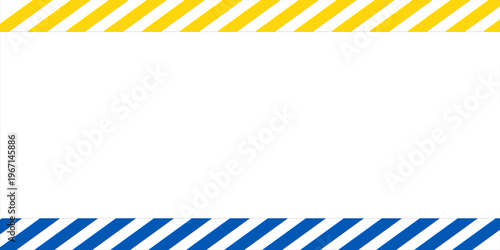 Ukraine blue and yellow diagonal simple line striped background template with empty blank white space. Peace nation sign banner.