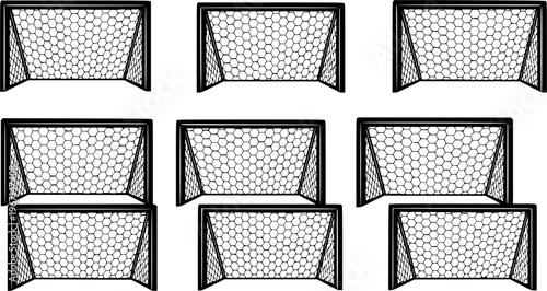 Empty football net or soccer goal net pattern. Flat vector background. Play team sport. Honeycomb pattern