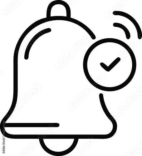 A bell with a checkmark on the right side