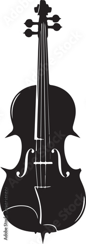 Black silhouette of a violin musical instrument stringed instrument