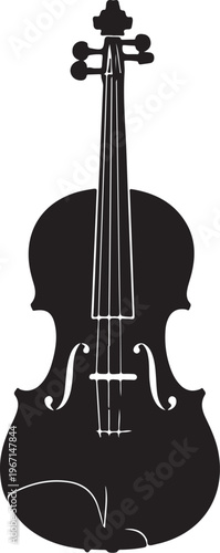 Black silhouette of a violin musical instrument stringed instrument