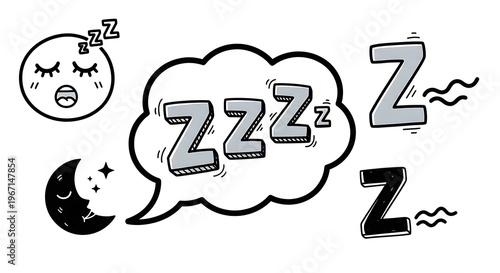 Sleepy Dreams - A Whimsical Illustration of Rest and Relaxation.