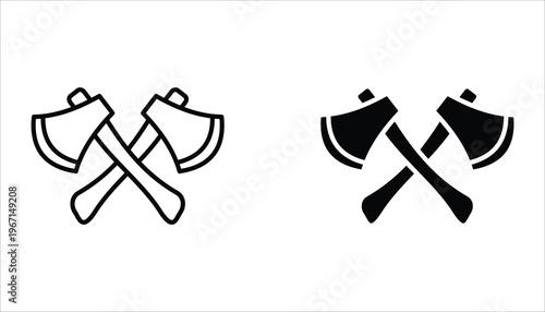 Axe icon set. Vector illustration for web design. Isolated on white background.