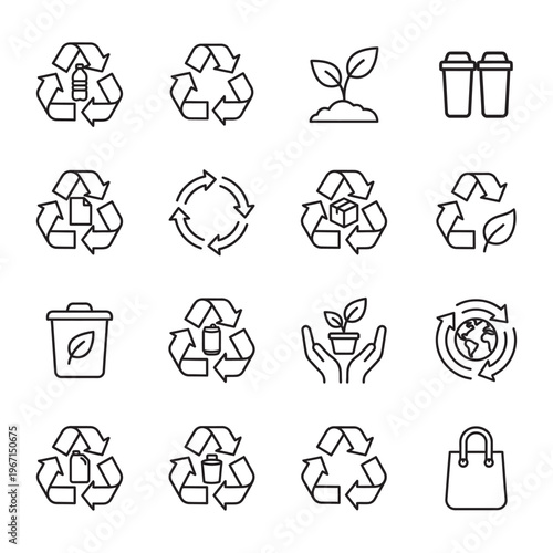 Minimal Globe Icon Set on White Background for Modern UI 