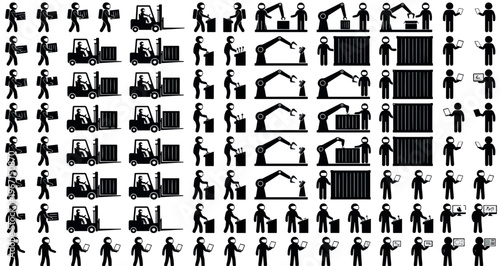  Interstellar Cargo Transport Silhouettes Set Pack. Editable Vector Stroke Illustration. featuring vector, illustration, graphic, design, silhouette, icons, set, collection, modern, industrial more