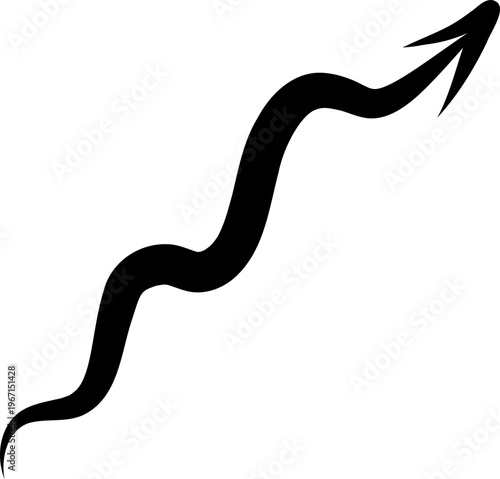 Vector black arrow isolated on white. Hand drawn illustration.
