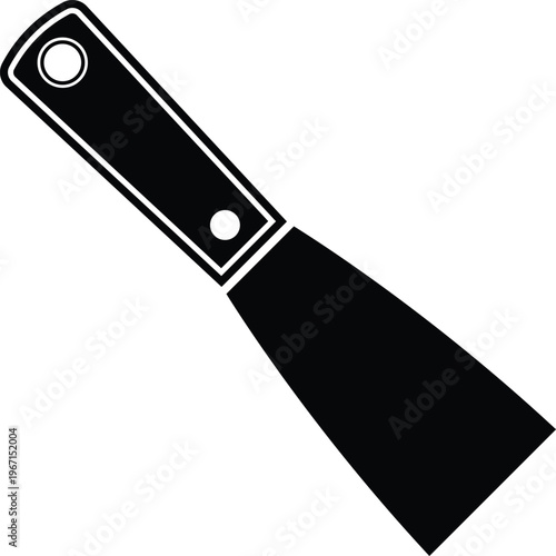 Scraper Tool Silhouette Isolated on White Background