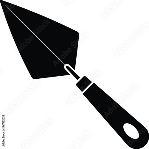 Trowel Silhouette Isolated on White Background