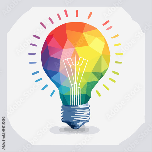 Bunte Glühbirnen-Icon für Inspiration und Entdeckung