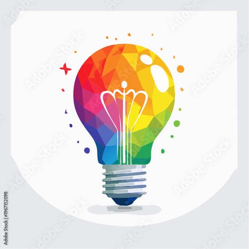 Bunte Glühbirnen-Icon für Inspiration und Entdeckung