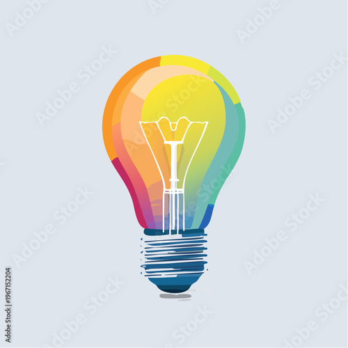 Bunte Glühbirnen-Icon für Inspiration und Entdeckung