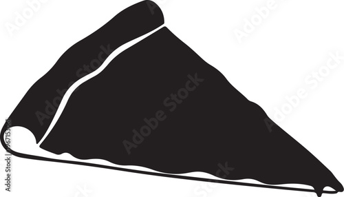 Black slice of pizza white food