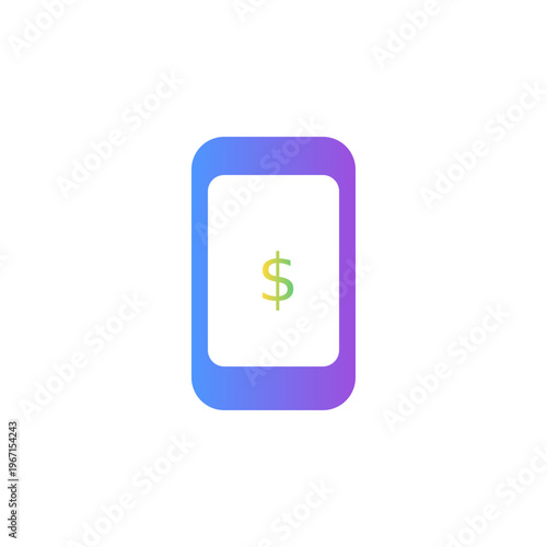 Business technology icon set featuring a green phone and computer symbol for web design and internet information illustration