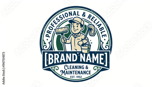 Professional cleaning service logo template.