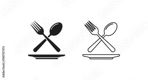 Black and white cutlery set with plate a striking silhouette