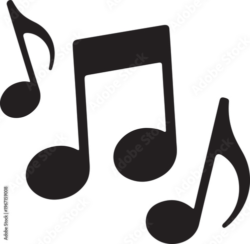 Black Music Notes on White Background musical symbol