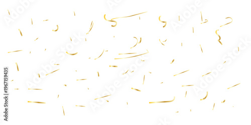 golden confetti pieces falling on a bright white background. scattered array of small light yellow objects creating a subtle pattern. It evokes a sense of delicate randomness.