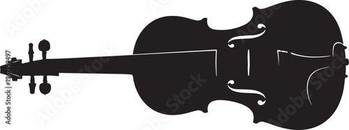 Black violin silhouette musical instrument music