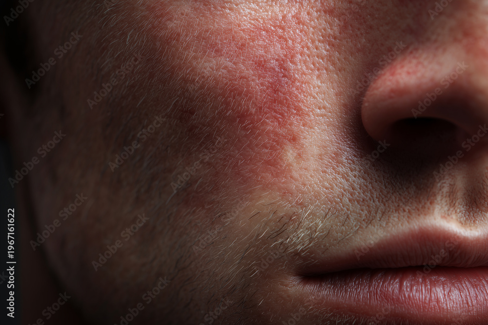Naklejka premium a person with a swollen cheek, the concept of health care, and a toothache.