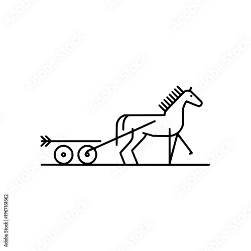 Trojan Horse Pulling Chariot with Arrow
