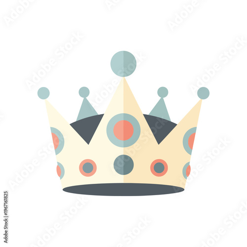 Regal Crown Icon, Royal Symbol, Elegant Design, Flat Illustration, Royalty Emblem