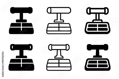 Jewelry Organizer Icons. Organizing jewelry in a drawer organizer. Icon set. Set Logo of Organizing jewelry in a drawer organizer: bracelet stand. harmonious